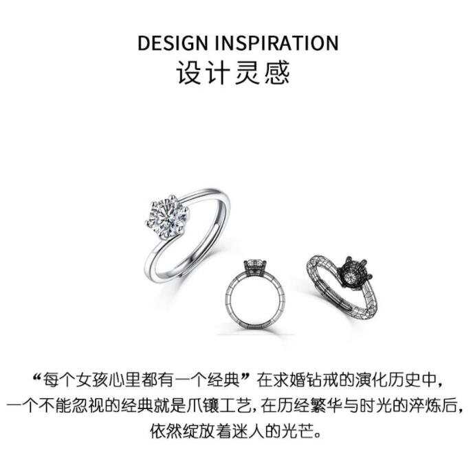 【国内贸易】香港周六福HKZLF07014莫桑钻戒指-六爪扭臂（莫桑钻+925银）(图4)