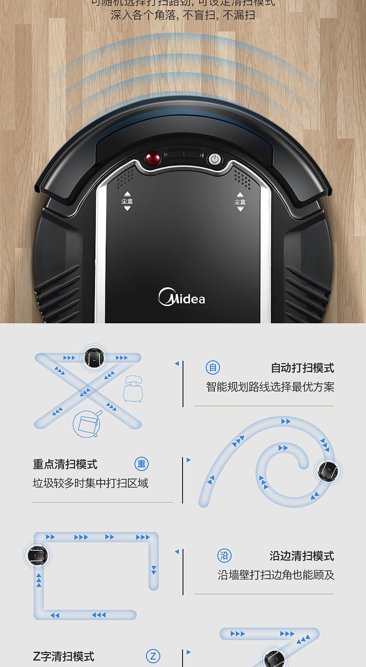 【国内贸易】【授权商品】美的（Midea）智能家用扫地机器人 VR05F4-TB(图6)
