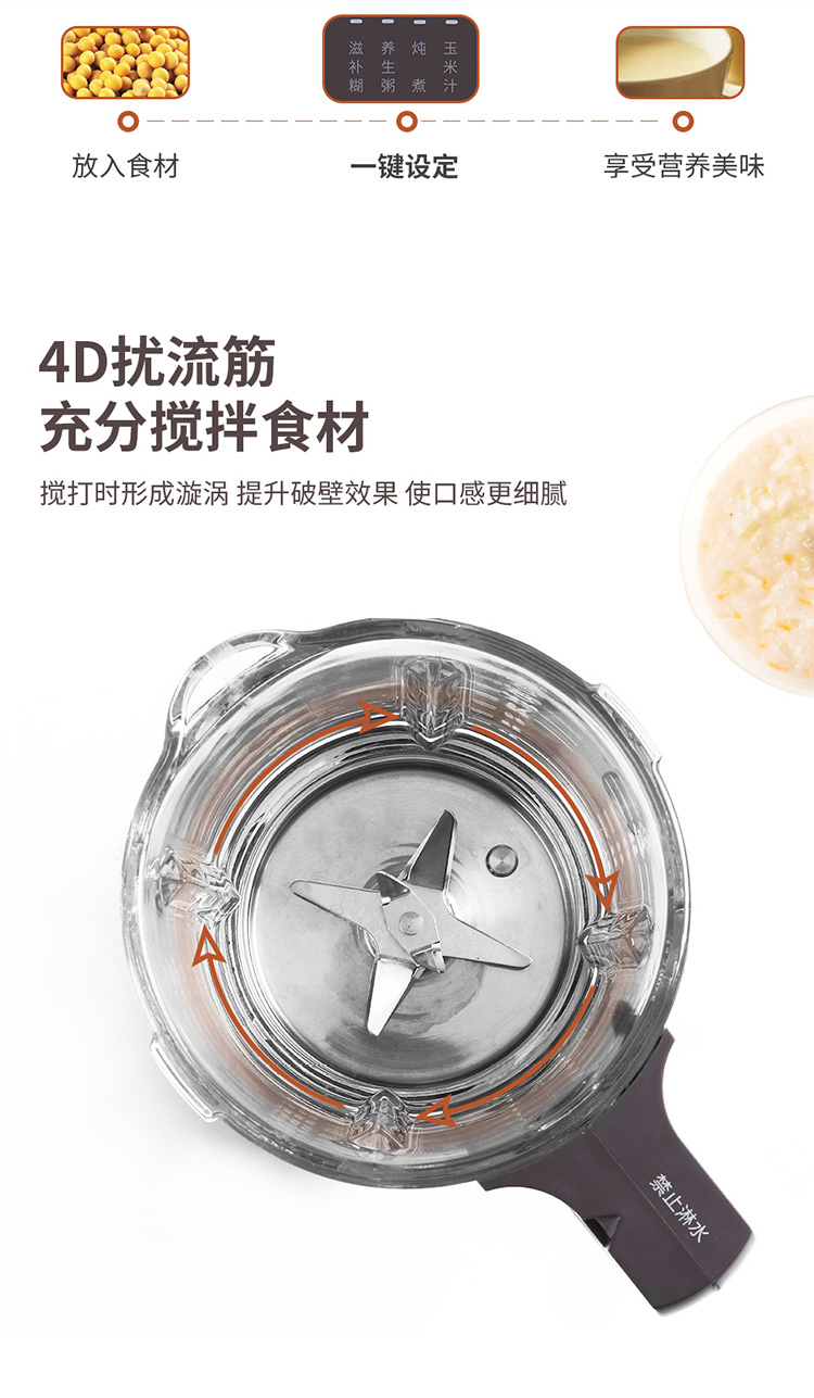 【国内贸易】九阳（Joyoung）破壁机 自动豆浆料理机多功能破壁机L18-P632(图9)